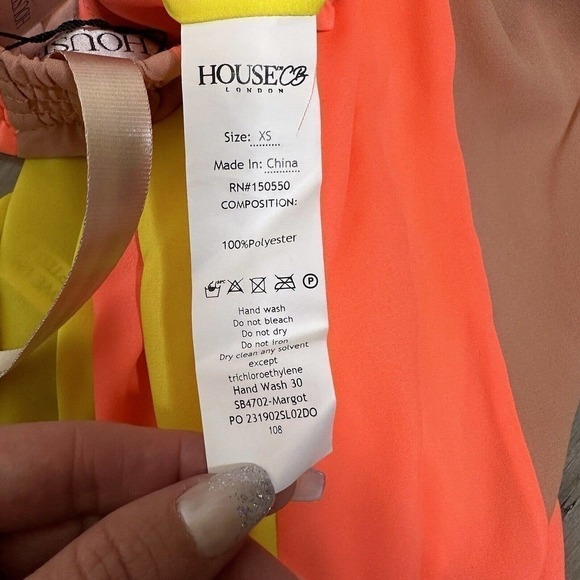 NWT House of CB Striped Margot Pants Women's High Waisted Wide Leg Semi-Sheer XS - Picture 9 of 9